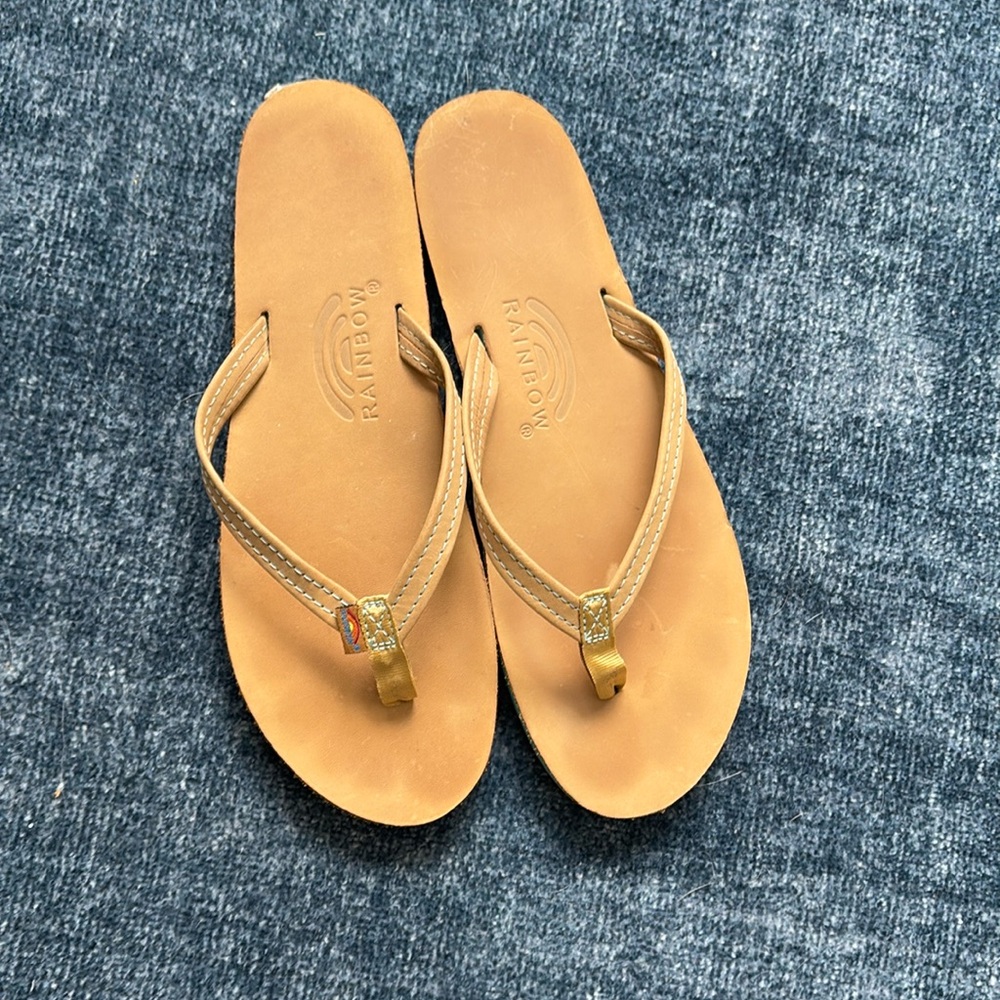 Womens Rainbow Flip Flops
